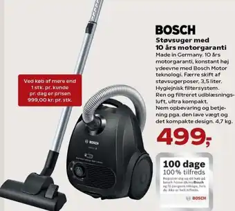 Kvickly Bosch Støvsuger Med 10 Års Motorgaranti tilbud