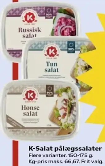 Kvickly K-Salat Pålægssalater 150-175 g. tilbud