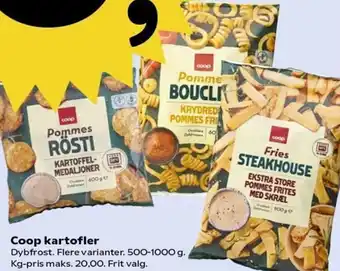 Kvickly Coop Kartofler 500-1000 g. tilbud