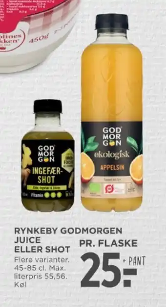 MENY RYNKEBY GODMORGEN JUICE ELLER SHOT tilbud