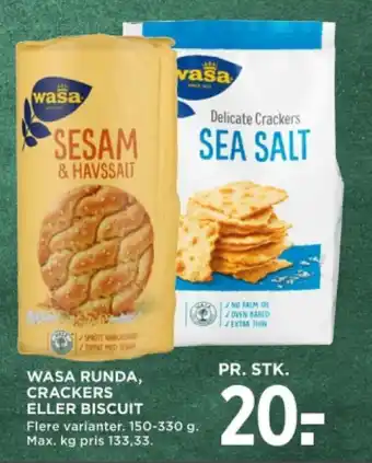 MENY WASA RUNDA, CRACKERS ELLER BISCUIT tilbud