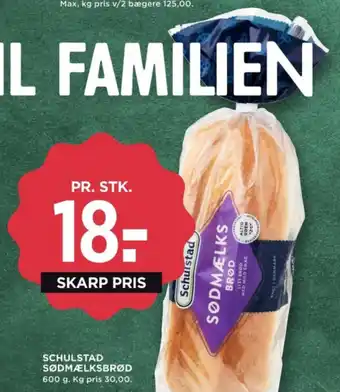 MENY SCHULSTAD SØDMÆLKSBRØD tilbud