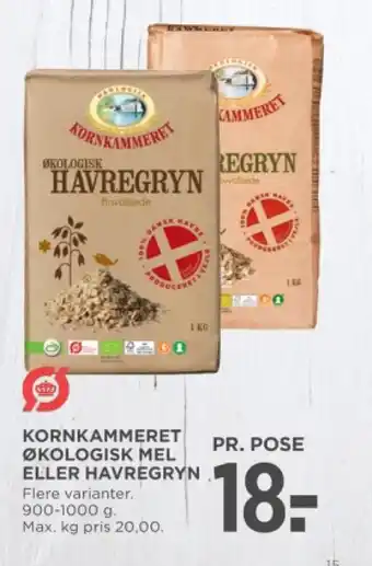 MENY KORNKAMMERET ØKOLOGISK MEL ELLER HAVREGRYN tilbud