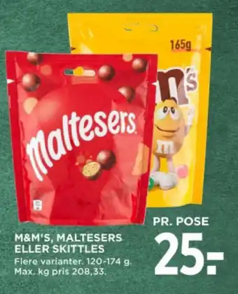 MENY M&M'S, MALTESERS ELLER SKITTLES tilbud