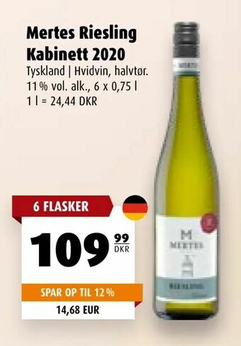 Scandinavian Park Mertes Riesling Kabinett 2020 tilbud