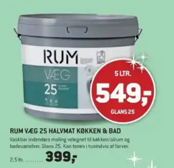 XL-BYG RUM VÆG 25 HALVMAT KØKKEN & BAD tilbud