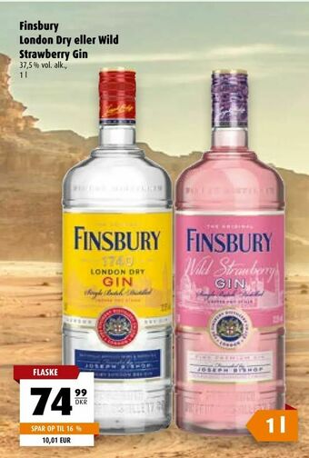 Finsbury London Dry eller Wild Strawberry Gin