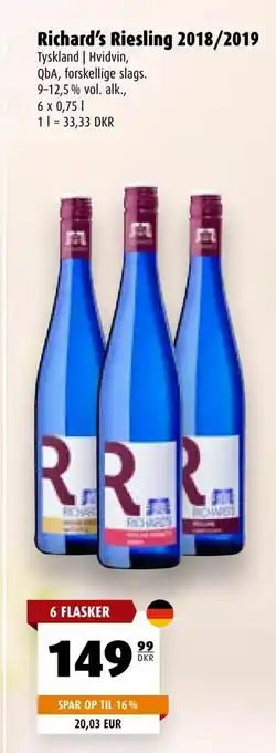 Scandinavian Park Richard's Riesling 2018/2019 tilbud