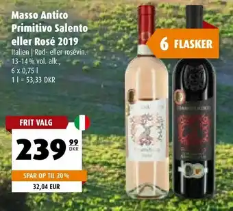 Scandinavian Park Masso Antico Primitivo Salento eller Rosé 2019 tilbud