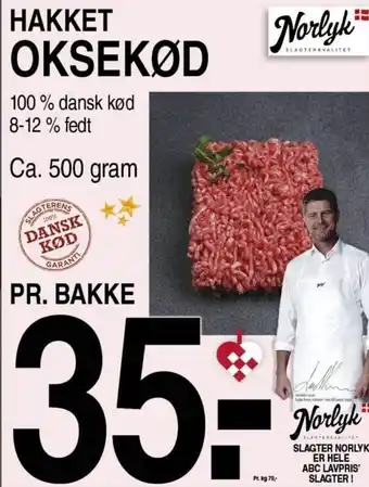 ABC Lavpris HAKKET OKSEKØD tilbud