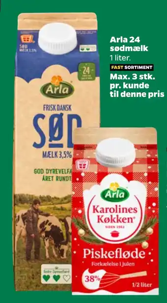 Netto Arla 24 sødmælk tilbud