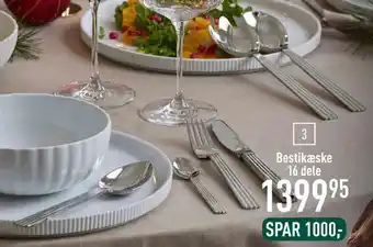 Bestikæske 16 dele - 4 kuverter