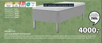 JYSK Gold b30 memory boxmadras tilbud