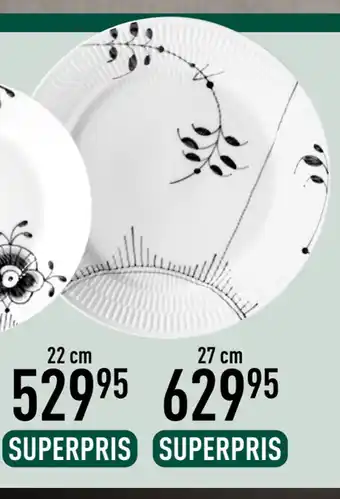 Sort mega riflet tallerken