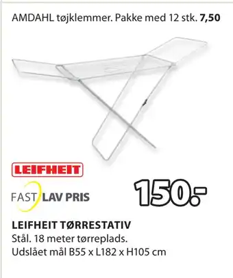 JYSK Leifheit tørrestativ tilbud