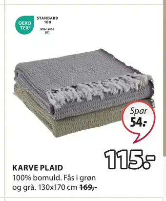 JYSK Karve plaid tilbud