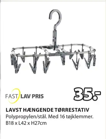 JYSK Lavst hængende tørrestativ tilbud