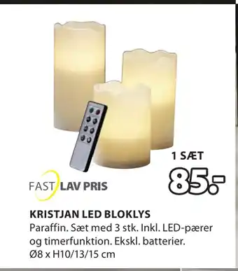 JYSK Kristjan led bloklys tilbud