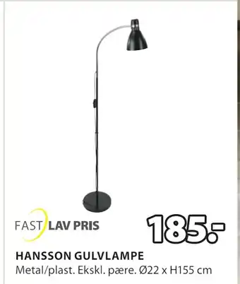 JYSK Hansson gulvlampe tilbud