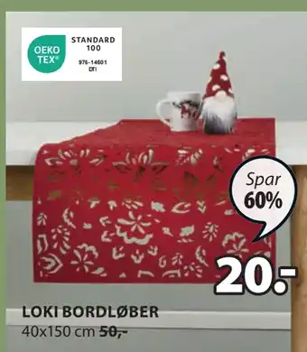 JYSK Loki bordløber tilbud