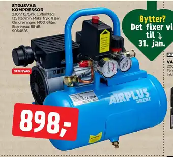 jem & fix Støjsvag kompressor tilbud