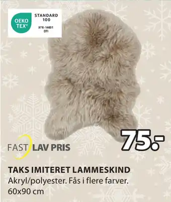 JYSK Taks imiteret lammeskind tilbud