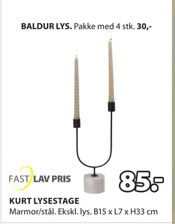 JYSK Kurt lysestage tilbud