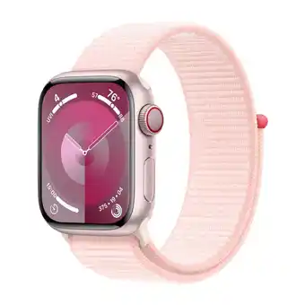 Expert Apple watch series 9 gps + cellular 41 mm lyserød aluminium urkasse med sart lyserød sport loop tilbud