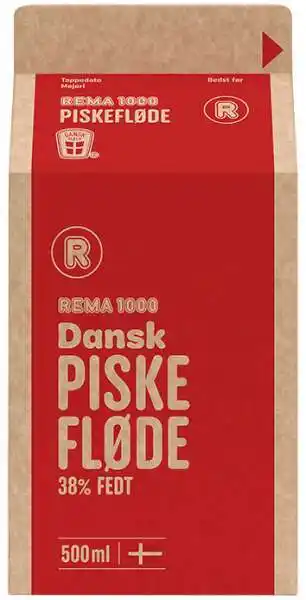REMA 1000 Piskefløde 38% fedt, 500 ml tilbud