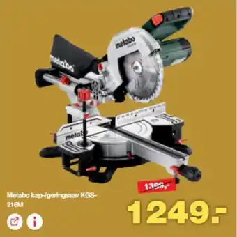 Bauhaus Metabo kap-/geringssav KGS-216M tilbud