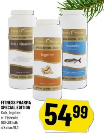 Løvbjerg FITNESS PHARMA SPECIAL EDITION Kalk, Ingefær el. Fiskeolie 180-300 stk stk max/0,31 tilbud