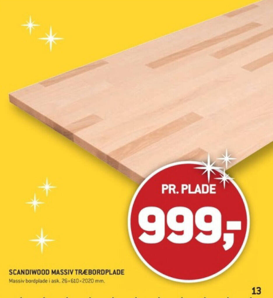 SCANDIWOOD MASSIV TRÆBORDPLADE tilbud hos XL-BYG