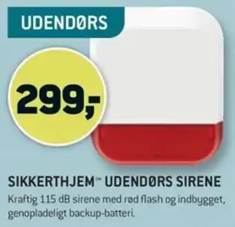 XL-BYG SIKKERTHJEM™ UDENDØRS SIRENE tilbud