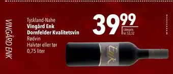 Citti Vingård enk dornfelder kvalitetsvin tilbud