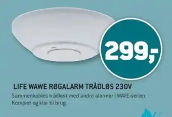 LIFE WAWE RØGALARM TRÅDLØS 230V