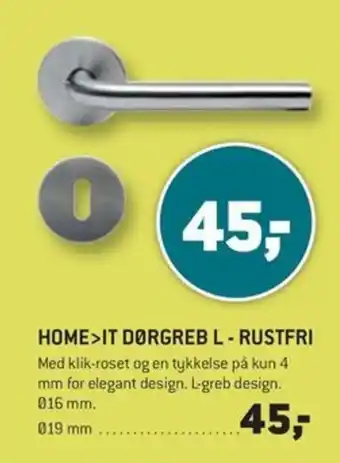 XL-BYG HOME>IT DØRGREB L - RUSTFRI tilbud