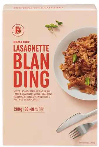 REMA 1000 Lasagnetteblanding, 280 g tilbud