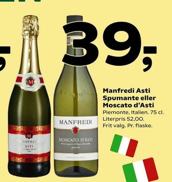 Coop 365 Manfredi Asti Spumante eller Moscato d'Asti tilbud