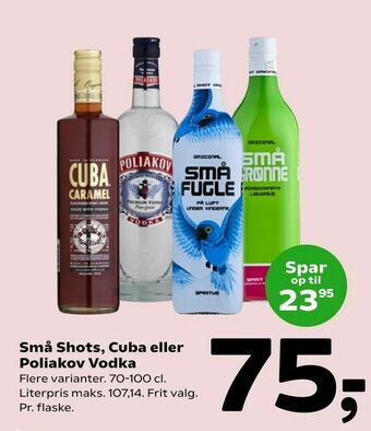 Coop 365 Små Shots, Cuba eller Poliakov Vodka tilbud