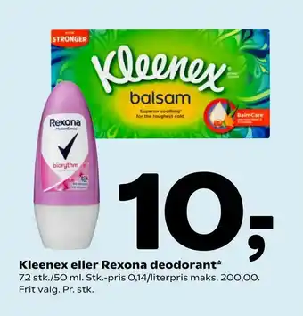 Coop 365 Kleenex eller Rexona deodorant tilbud