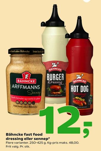 Coop 365 Bähncke fast food dressing eller sennep tilbud