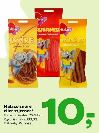 Coop 365 Malaco snøre eller stjerner tilbud