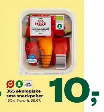 Coop 365 365 økologiske små snackpeber tilbud