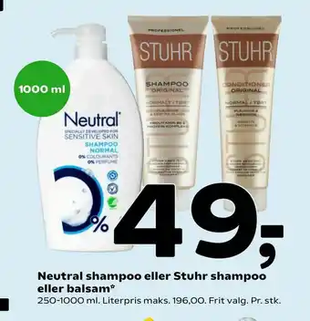 Coop 365 Neutral shampoo eller Stuhr shampoo eller balsam tilbud