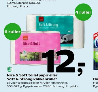 Coop 365 Nice & Soft toiletpapir eller Soft & Strong køkkenrulle tilbud