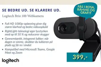 CBC Logitech brio 100 webkamera tilbud