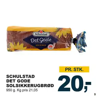 Let-Køb Schulstad det gode solsikkerugbrød tilbud