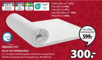 JYSK Plus t50 topmadras tilbud