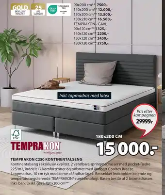 JYSK Temprakon c250 kontinentalseng tilbud