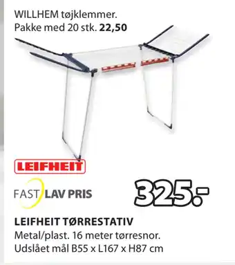 JYSK Leifheit tørrestativ tilbud